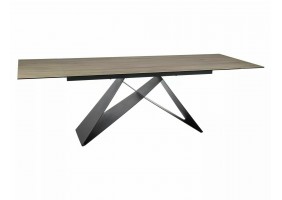 Стол обеденный раскладной WESTIN CERAMIC Светло-Серый Pietra di Savoia / Черный мат (160-240)X90 WESTINJBRC160