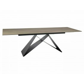 Стол обеденный раскладной WESTIN CERAMIC Светло-Серый Pietra di Savoia / Черный мат (160-240)X90 WESTINJBRC160