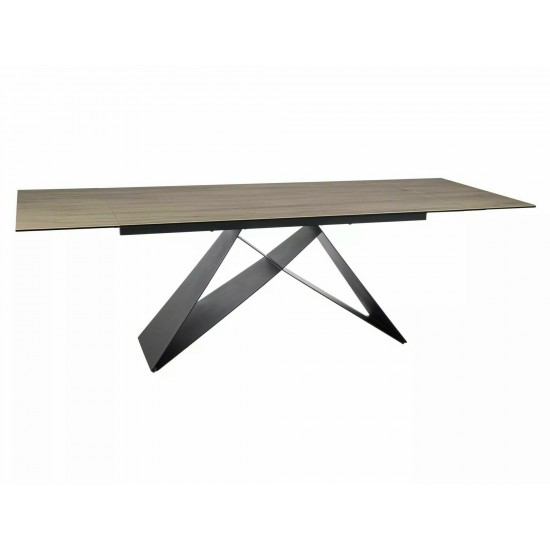 Стол обеденный раскладной WESTIN CERAMIC Светло-Серый Pietra di Savoia / Черный мат (160-240)X90 WESTINJBRC160 1