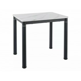Стол обеденный DAMAR Белый Эффект Мрамора / Черный мат 80X60 DAMARBC80