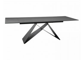 Стол обеденный раскладной WESTIN CERAMIC Серый Эффект Мрамора / Черный мат (160-240)X90 WESTINJSZC160
