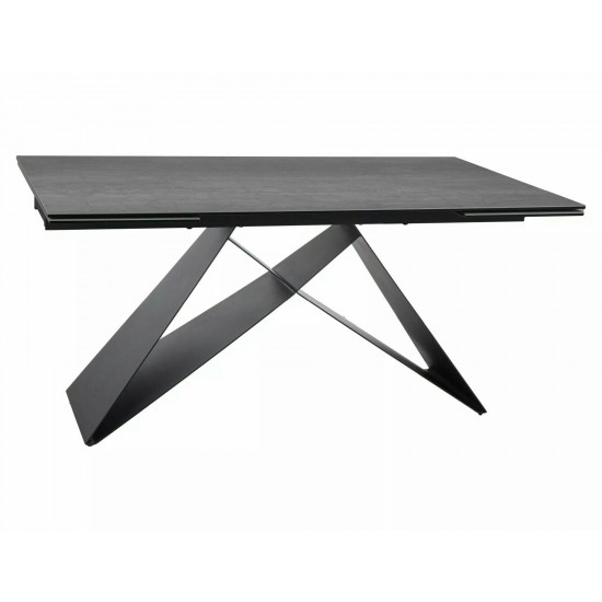 Стол обеденный раскладной WESTIN CERAMIC Серый Эффект Мрамора / Черный мат (160-240)X90 WESTINJSZC160 3