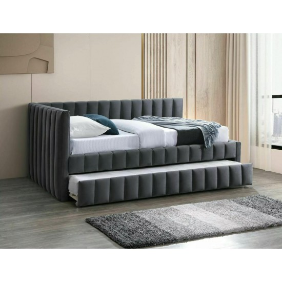 Кровать односпальная ALFIE VELVET 120X200 Серый BLUVEL 14 ALFIEV120SZ 1