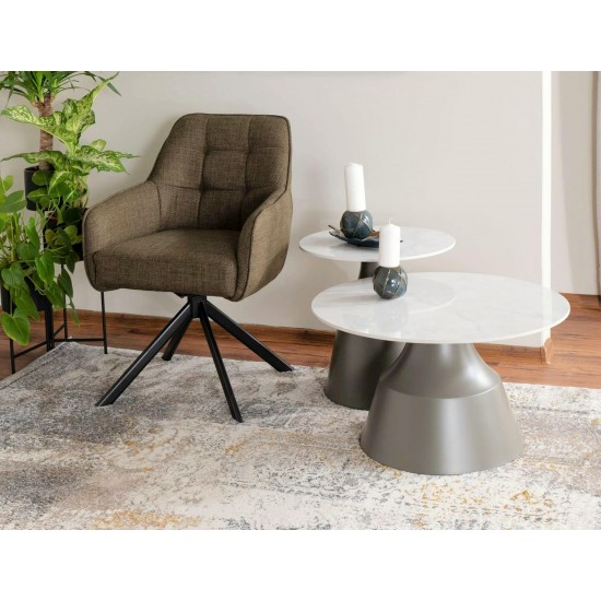 Стул METRO BJORN Черный Стелаж / Оливковый 77 9