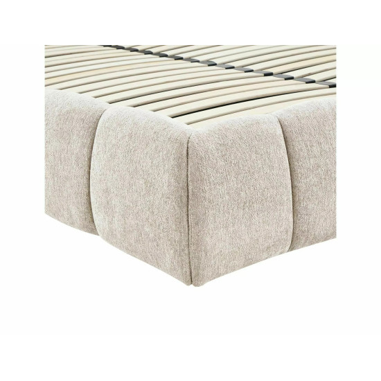 Кровать двухспальная мягкая Parma Raven 140×200 Бежевая ткань 5