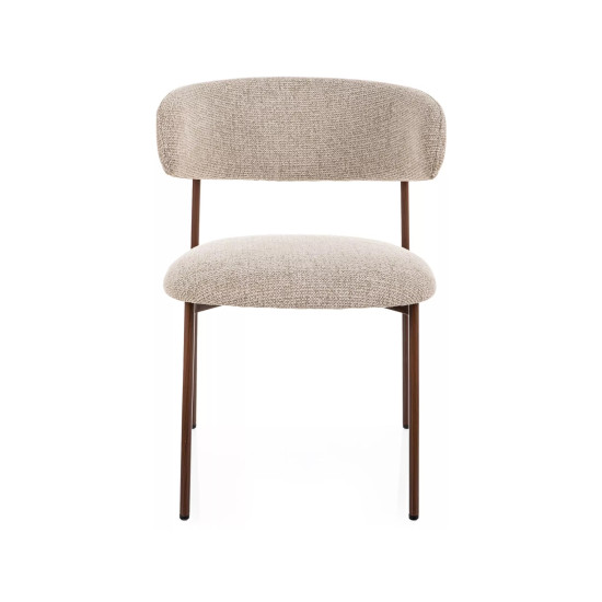 Стул кухонный обеденный мягкий Elton D Бежевая ткань Noelle / Орех каркас 2