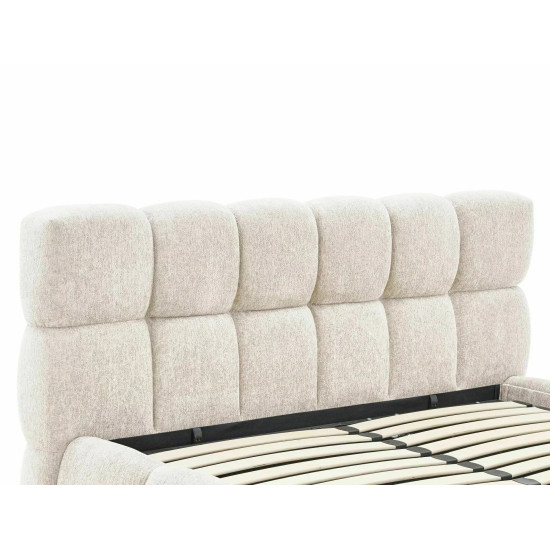 Кровать двухспальная мягкая Parma Raven 140×200 Бежевая ткань 4