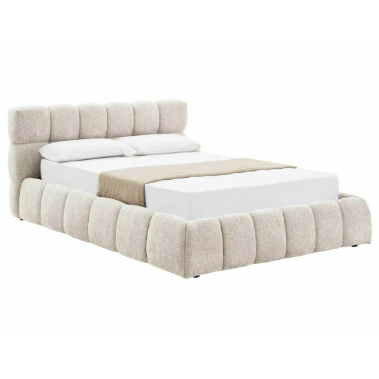 Кровать двухспальная мягкая Parma Raven 140×200 Бежевая ткань 8