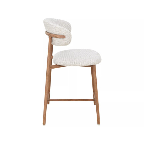 Полубарный стул кухонный Elton H-2 Светло-бежевая ткань / Дуб каркас 4