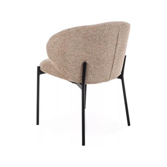 Стул кухонный обеденный мягкий Kioto Бежевая ткань / Черный каркас 3