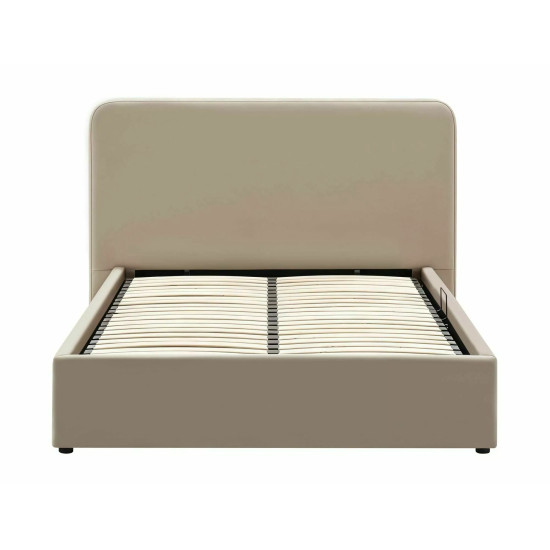 Ліжко двоспальне м'яке Lumia Velvet 160×200 Темно-бежева велюр Bluvel 3