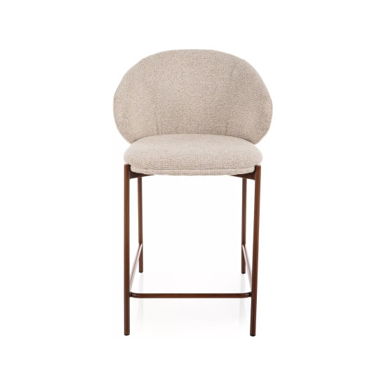 Полубарный кухонный стул Kioto H-2 Светло-бежевая ткань / Орех каркас 2