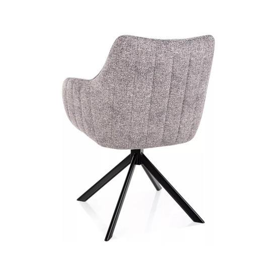 Стул кухонный обеденный мягкий Azalia Leo Светло-серая ткань / Черный каркас 2