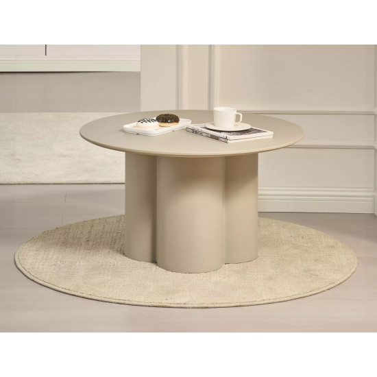 Стол журнальный кофейный Rosalia ø80 см Темный беж 2