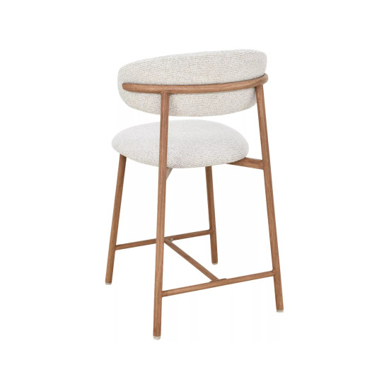 Полубарный стул кухонный Elton H-2 Светло-бежевая ткань / Дуб каркас 2