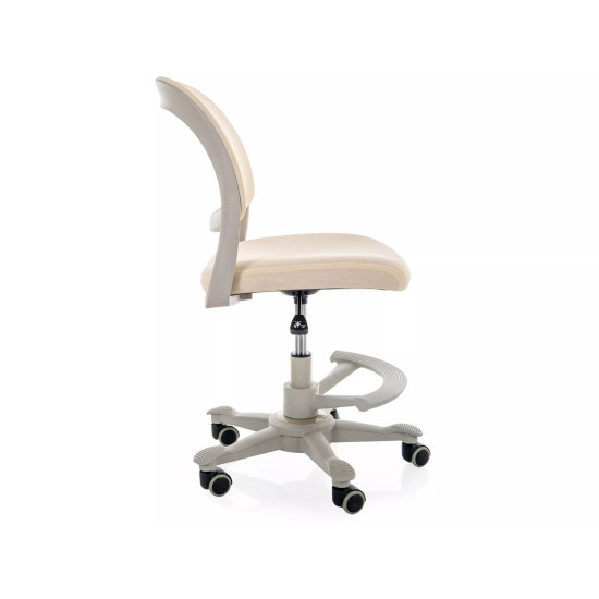 Кресло офисное компьютерное поворотное Q-027 Бежевая сетка с мембранной тканью / Хром каркас 3