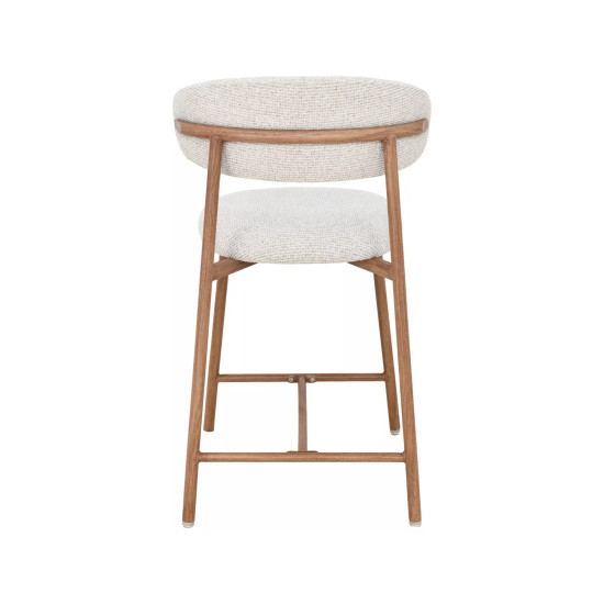 Полубарный стул кухонный Elton H-2 Светло-бежевая ткань / Дуб каркас 5