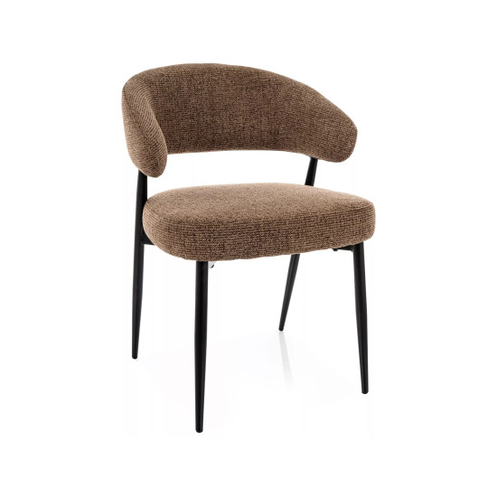 Стул кухонный обеденный мягкий Lucio Noelle Капучино ткань / Черный каркас 7