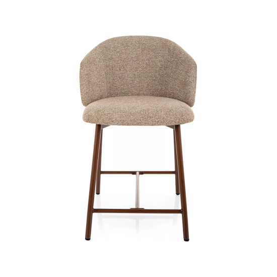 Полубарный стул кухонный Osaka H-2 Бежевая ткань / Орех каркас 2