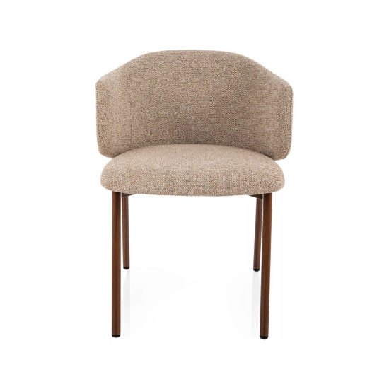 Стул кухонный обеденный мягкий Osaka D Бежевая ткань / Орех каркас 2