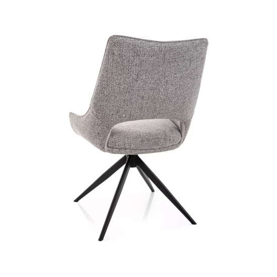 Стул кухонный обеденный мягкий Fino I Серая ткань Noelle / Черный каркас 3
