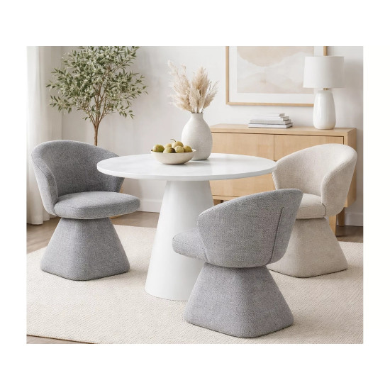 Стул кухонный обеденный мягкий Nago Noelle Серая ткань / Бежевый каркас 4