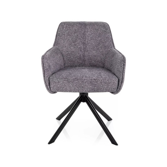 Стул кухонный обеденный мягкий Notti Leo Серая ткань / Черный каркас 2