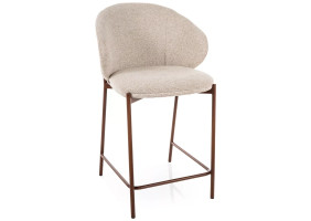 Полубарный кухонный стул Kioto H-2 Светло-бежевая ткань / Орех каркас