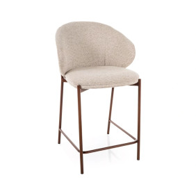 Полубарный кухонный стул Kioto H-2 Светло-бежевая ткань / Орех каркас