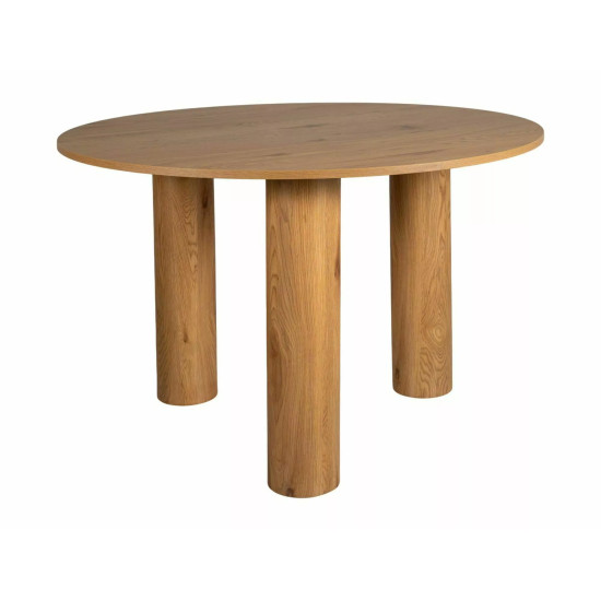 Стол обеденный кухонный Montana ø120 см МДФ+шпон Дуб/Дуб каркас 2