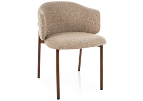 Стул кухонный обеденный мягкий Osaka D Бежевая ткань / Орех каркас