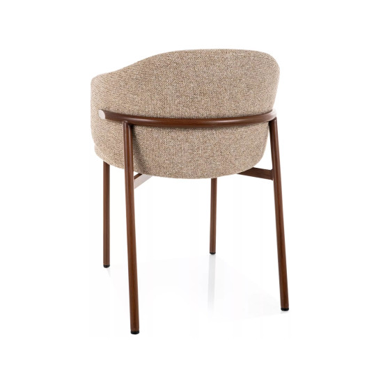 Стул кухонный обеденный мягкий Osaka D Бежевая ткань / Орех каркас 3