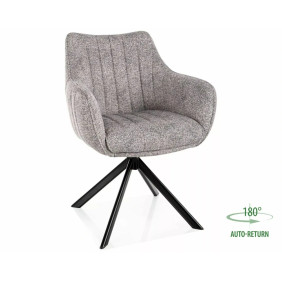 Стул кухонный обеденный мягкий Azalia Leo Светло-серая ткань / Черный каркас