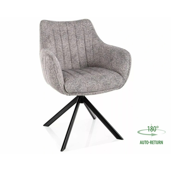 Стул кухонный обеденный мягкий Azalia Leo Светло-серая ткань / Черный каркас 1