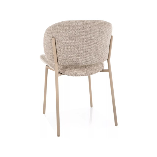 Стул кухонный обеденный мягкий Kiso Noelle Бежевая ткань / Кашемир каркас 3
