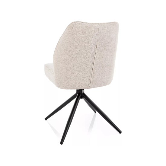 Стул кухонный обеденный мягкий John Raven Светло-бежевая ткань / Черный каркас 4