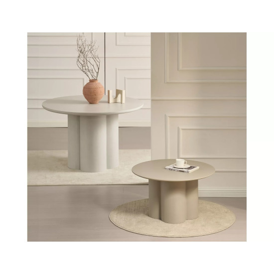 Стол журнальный кофейный Rosalia ø80 см Темный беж 3