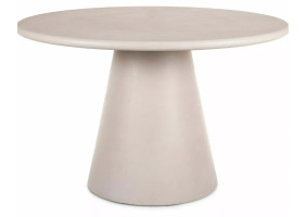 Стол обеденный кухонный Aurora ø120 см МДФ + микроцемент Светло-серый / Светло-серый каркас