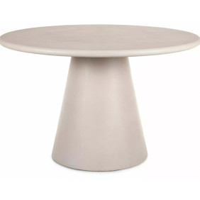 Стол обеденный кухонный Aurora ø120 см МДФ + микроцемент Светло-серый / Светло-серый каркас