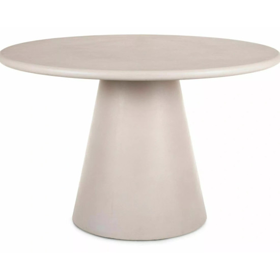 Стол обеденный кухонный Aurora ø120 см МДФ + микроцемент Светло-серый / Светло-серый каркас 1