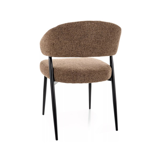 Стул кухонный обеденный мягкий Lucio Noelle Капучино ткань / Черный каркас 2