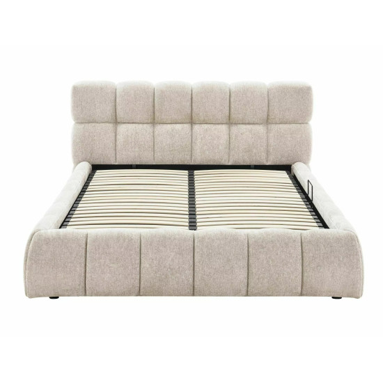 Кровать двухспальная мягкая Parma Raven 140×200 Бежевая ткань 10