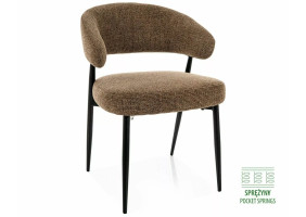 Стул кухонный обеденный мягкий Lucio Noelle Капучино ткань / Черный каркас