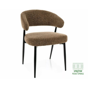 Стул кухонный обеденный мягкий Lucio Noelle Капучино ткань / Черный каркас