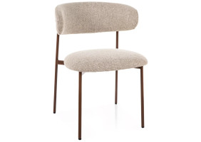 Стул кухонный обеденный мягкий Elton D Бежевая ткань Noelle / Орех каркас