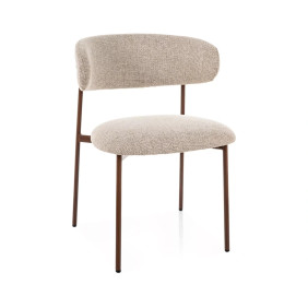 Стул кухонный обеденный мягкий Elton D Бежевая ткань Noelle / Орех каркас