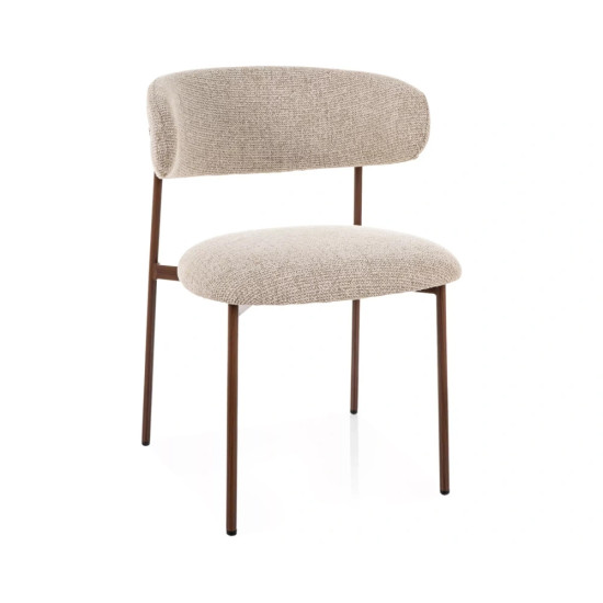Стул кухонный обеденный мягкий Elton D Бежевая ткань Noelle / Орех каркас 1