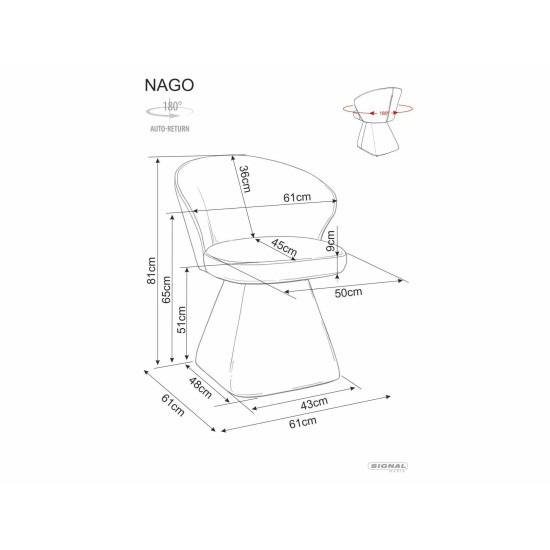 Стул кухонный обеденный мягкий Nago Noelle Серая ткань / Бежевый каркас 5