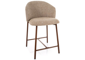 Полубарный стул кухонный Osaka H-2 Бежевая ткань / Орех каркас