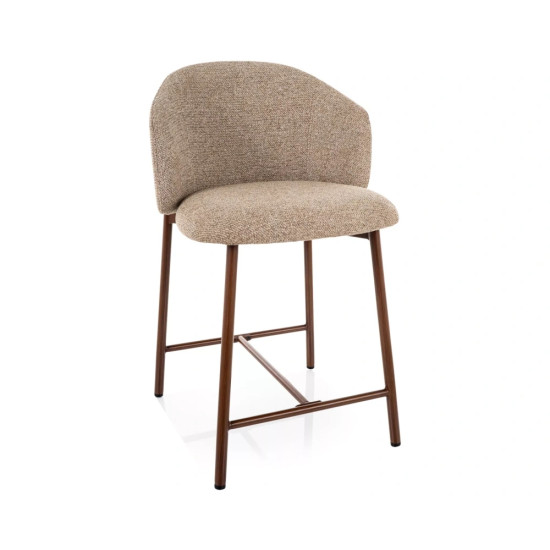 Полубарный стул кухонный Osaka H-2 Бежевая ткань / Орех каркас 1